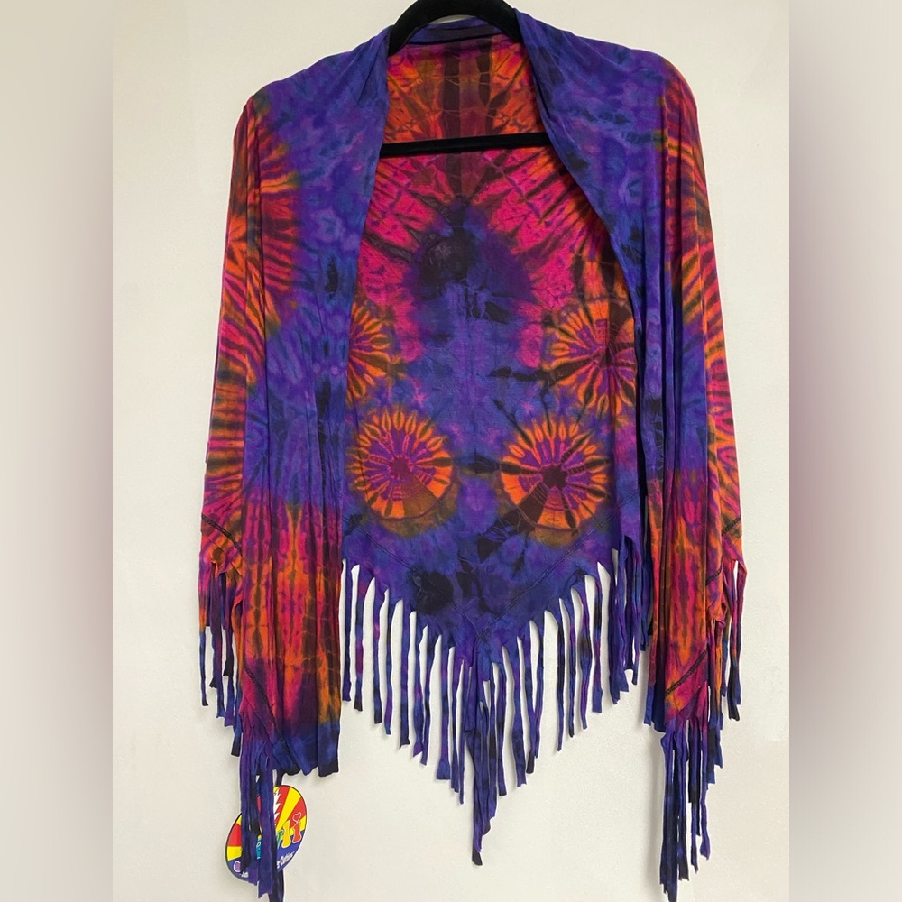 NEW JAYLI Fringe tie-dyed shawls, shoulder cover ups. Two colors available!